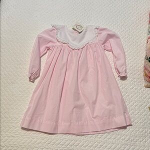 Pink Long Sleeve Kids Casual Dress